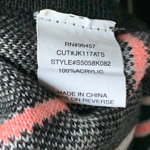 Eyeshadow Geometric Print Cardigan Sweater Open Front Asymmetrical Bottom Size S - Picture 10 of 15